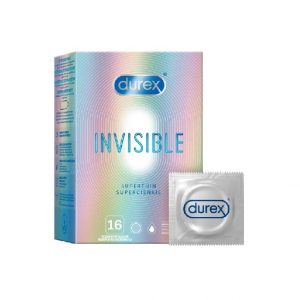Durex Invisible 16 vnt. durex prezervatyvai Durex Invisible 16 vnt. prezervatyvų dėžutė