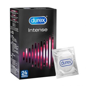 Durex Intense 24 vnt. prezervatyvai Durex Intense 24 vnt. prezervatyvų dėžutė