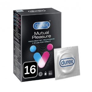 Durex Mutual Pleasure 16 vnt. prezervatyvai Durex Mutual Pleasure 16 vnt. prezervatyvų dėžutė