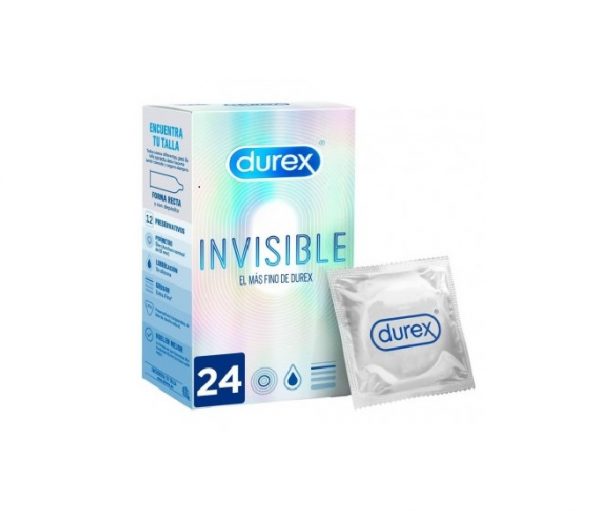 Durex Invisible 24 vnt. durex prezervatyvai Durex Invisible 24 vnt. prezervatyvų dėžutė