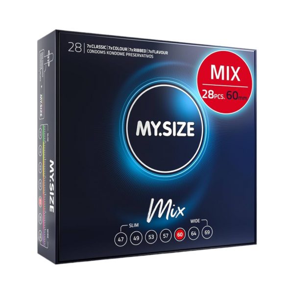 My.Size PRO Mix 60 mm 28 vnt. prezervatyvai My.Size Mix 60 mm 28 vnt. prezervatyvų