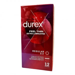 Durex Feel Thin Extra Lubricated 12 vnt. prezervatyvai 1 Durex Feel Thin Extra Lubricated 12 vnt. prezervatyvų dėžutė