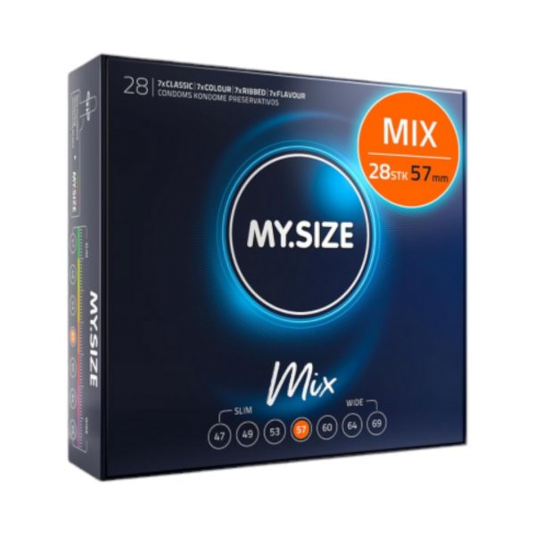 My.Size PRO Mix 57 mm 28 vnt. prezervatyvai My.Size Mix 57 mm 28 vnt. prezervatyvų