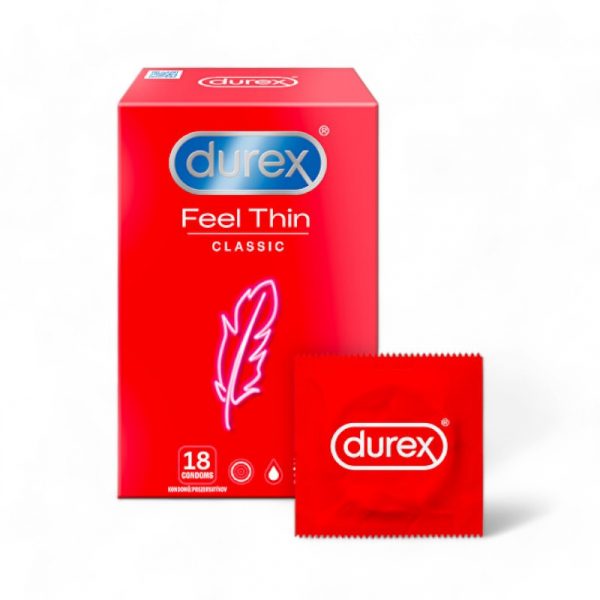 Durex Feel Thin Fetherlite Elite 18 vnt. prezervatyvai DureFeel Thin Fetherlite Elite 18 vnt. prezervatyvų dėžutė