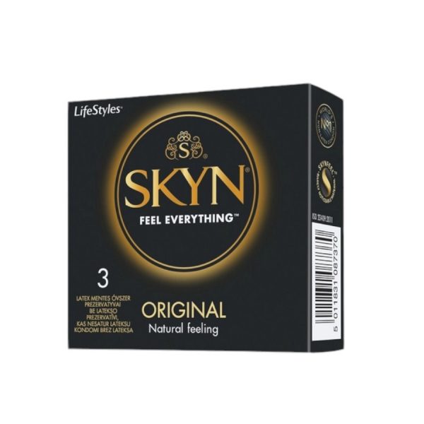 SKYN Original 3 vnt. prezervatyvai SKYN Original 3 vnt. prezervatyvų dėžutė