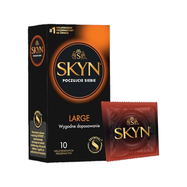 SKYN Large 10 vnt. prezervatyvai Skyn Large 10 vnt. prezervatyvų dėžutė
