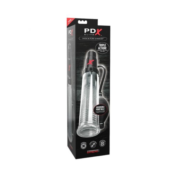 PDX Elite PDX ELITE Suck-N-Pump Stroker penio, Vaginos pompos 1 PDX ELITE Suck-N-Pump Stroker penio pompa