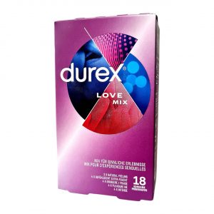 Durex Love Mix 18 vnt. prezervatyvai 1 Durex Love Mix 18 vnt. prezervatyvų dėžutė