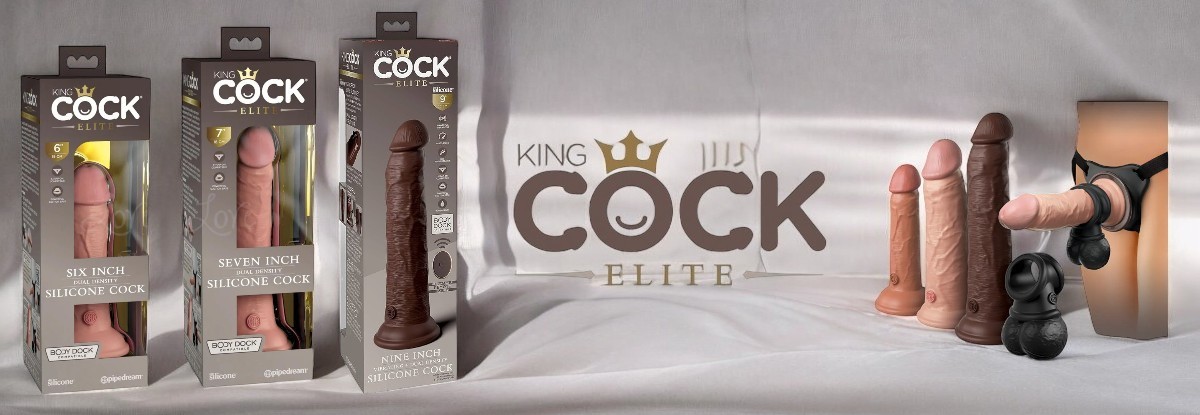 King Cock Elite Elite Dual Density Silicone Nr.6 dildo, falo imitatorius 1 King Cock Elite prekės ženklo puslapio iliustracija