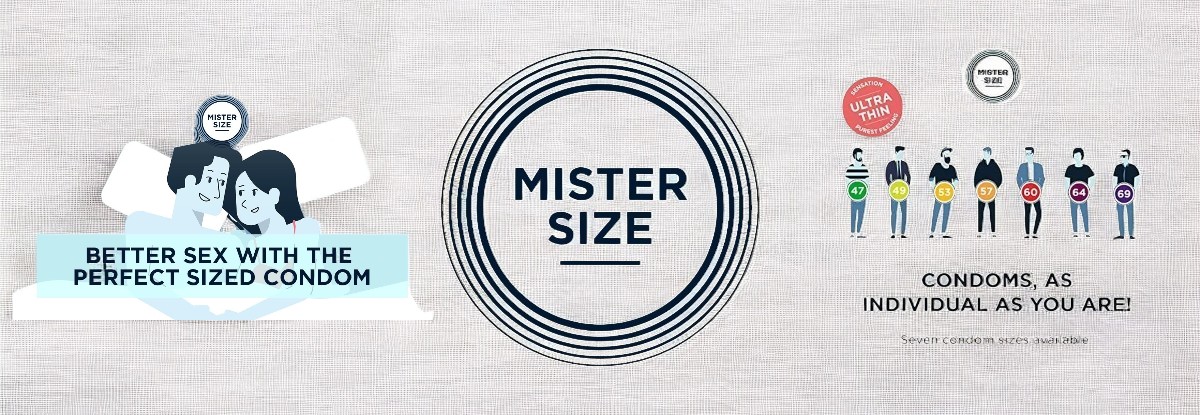 Mister Size 47 mm prezervatyvai Mister Size prekės ženklo puslapio iliustracija