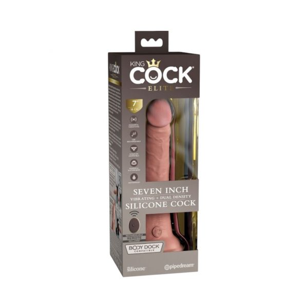 King Cock Elite Vibrating Dual Density Nr.7 dildo, falo imitatorius 2 King Cock Vibrating Dual Density Nr.7 dildo