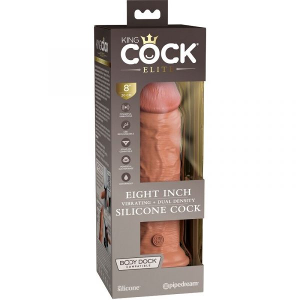 King Cock Elite Vibrating Dual Density Nr.8 dildo, falo imitatorius 1 King Cock Elite Dual Density Silicone Cock 8 dildo