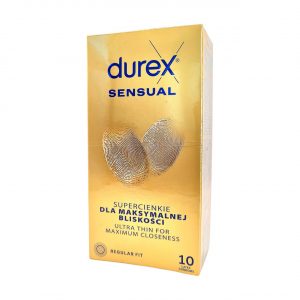 Durex Sensual 10 vnt. prezervatyvai 1 Durex Sensual 10 vnt. prezervatyvų dėžutė
