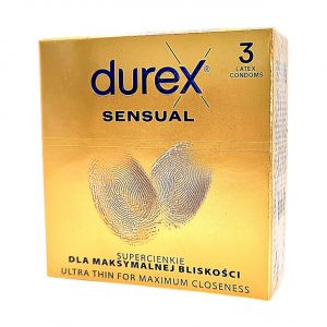 Durex Sensual 3 vnt. prezervatyvai 1 Durex Sensual 3 vnt. prezervatyvų dėžutė