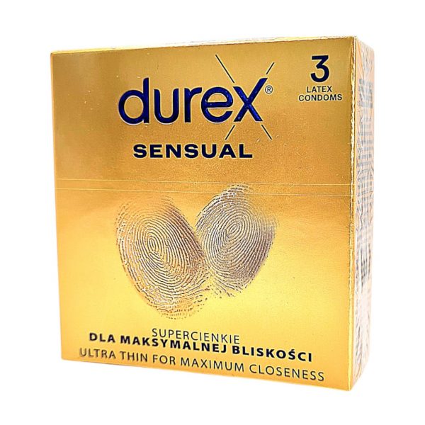 Durex Sensual 3 vnt. prezervatyvai 2 Durex Sensual 3 vnt. prezervatyvų dėžutė
