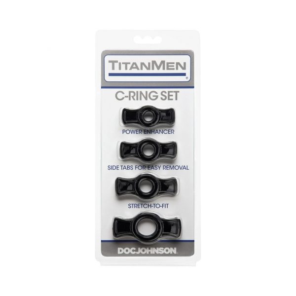 Tensek Cock Ring Set penio žiedas 3 TitanMen Cock Ring Set penio žiedų rinkinys