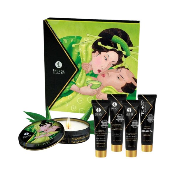 Shunga Geisha Exotic Green Tea stimuliuojantys kremai moterims 1 Shunga Geisha Exotic Green Tea 5 daliu rinkinys