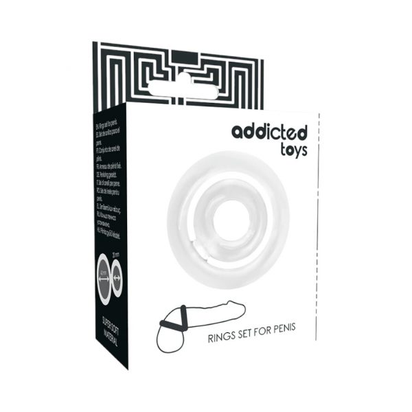 Addicted Toys Rings Set for Penis penio žiedas 1 Addicted Toys Rings Set for Penis penio ir seklidziu ziedas