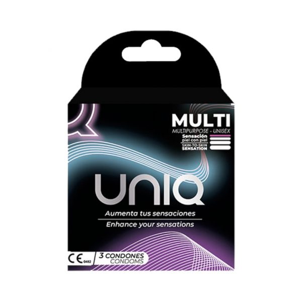 Uniq Multi Unisex 3 vnt. prezervatyvai 1 Uniq Multi Unisex 3 vnt. prezervatyvų dėžutė