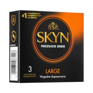 SKYN Large 3 vnt. skyn prezervatyvai Skyn Large 3 vnt. prezervatyvu dėžutė