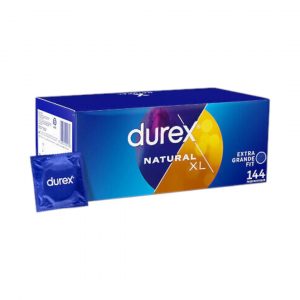 Durex XL / Extra Large 144 vnt. prezervatyvai Durex XL (Extra Large) 144 vnt. prezervatyvų dėžutė