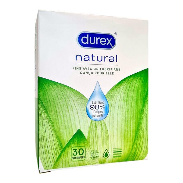 Durex Natural 30 vnt. durex prezervatyvai 2 Durex Natural 30 vnt. prezervatyvų dėžutė