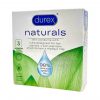 Durex Naturals 3 vnt. prezervatyvai Durex Naturals 3 vnt. prezervatyvų dėžutė