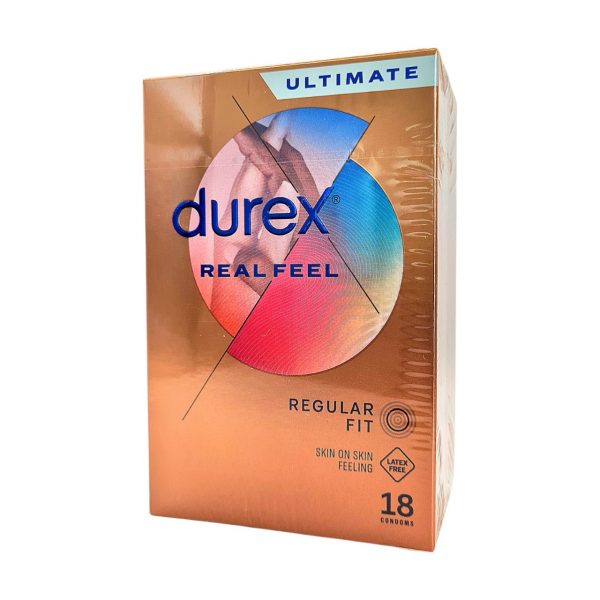 Durex Real Feel 18 vnt. prezervatyvai 1 Durex Real Feel 18 vnt. prezervatyvų dėžutė