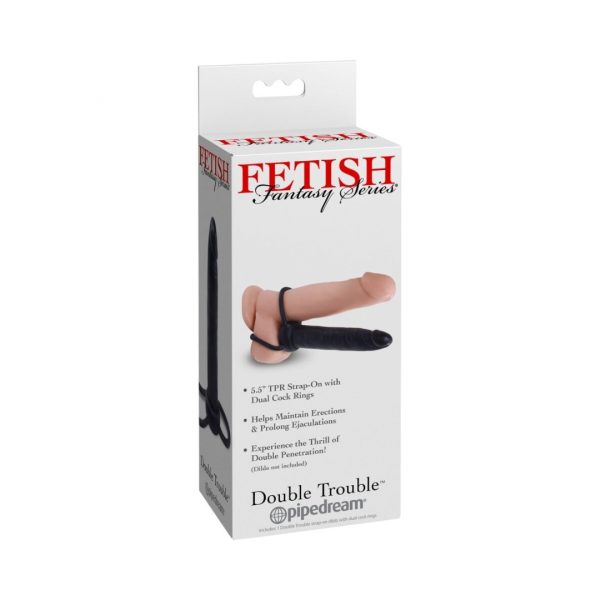 Fetish Fantasy Double Trouble penio žiedas 1 Fetish Fantasy Series Double Trouble dvigubo įsiskverbimo penio žiedas