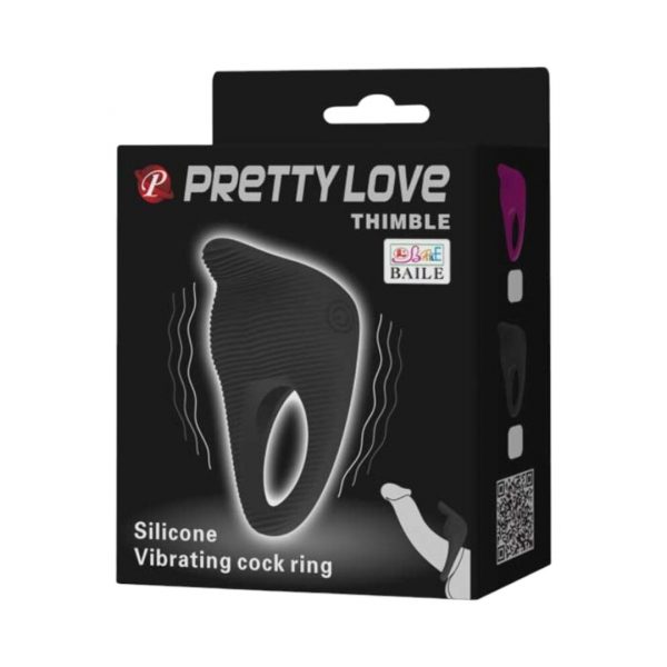 Pretty Love Thimble Silicone Vibrating Cock Ring penio žiedas 1 Thimble Silicone Vibrating Cock Ring