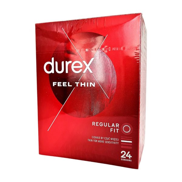Durex Feel Thin 24 vnt. prezervatyvai Durex feel thin 24 vnt. prezervatyvų dėžutė