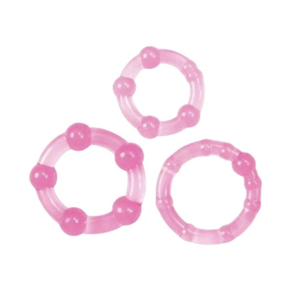 Toyz4Lovers Stud Pink Cock Rings penio žiedas 2 Toyz4Lovers Stud Pink Cock Rings 3 penio žiedai