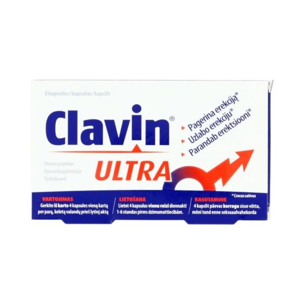 Clavin Ultra 8 kaps. potencijai ir erekcijai gerinti Clavin Ultra 8 kaps. maisto papildas
