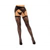 LEG AVENUE Lace Thigh Highs & Garterbelt Black prisegamos kojinės