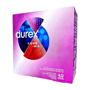 Love Mix 40 vnt prezervatyvai 4 Durex Love Mix 40 vnt. prezervatytvų pakuotė