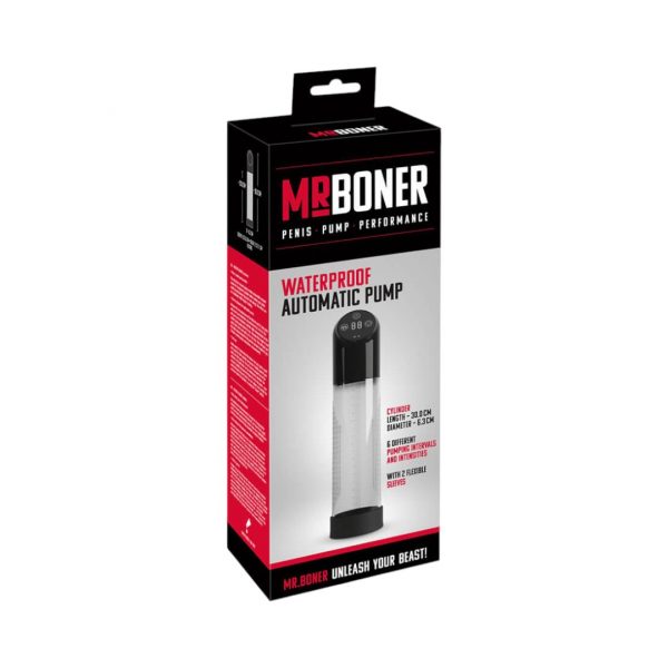 Calexotics Mister Boner Waterproof Automatic Pump penio, Vaginos pompos 1 Mister Boner Waterproof Automatic Pump penio pompa