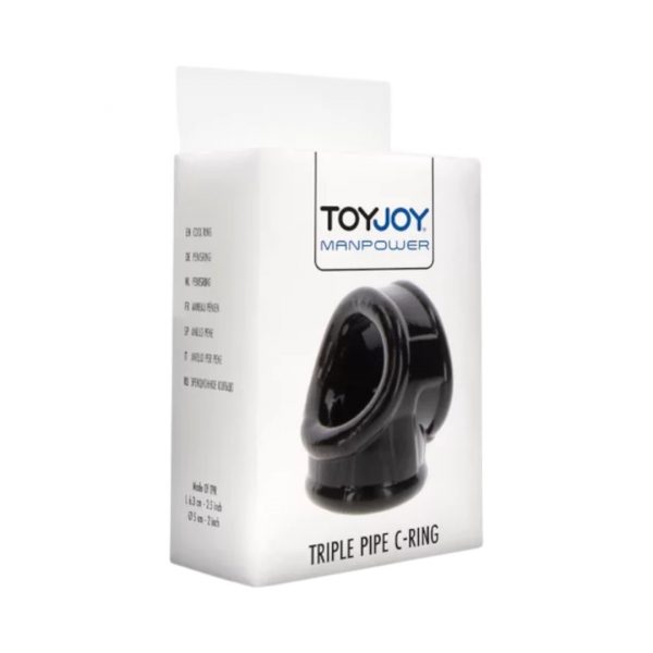 Toyjoy Manpower Triple Pipe C-ring penio žiedas 1 toyjoy manpower triple pipe c-ring trigubas penio žiedas