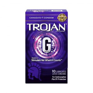 Trojan G Spot 10 vnt. prezervatyvai Trojan G Spot 10 vnt. prezervatyvų dėžutė