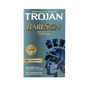 Trojan Bareskin 10 vnt. prezervatyvai trojan bareskin 10 vnt prezervatyvų dėžutė