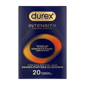 Durex Intensity 20 vnt. durex prezervatyvai 2 Durex Intensity 20 vnt. prezervatyvų dėžutė