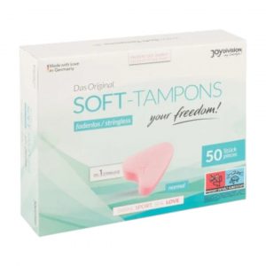 JoyDivision Soft Tampons 50 vnt. menstruacinės taurelės ir tamponai 1 JoyDivision Soft Tampons tamponų dėžutė 50 vnt.