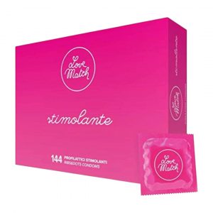 Love Match Stimolante prezervatyvai dėžutėse Love Match Stimolante Dezute sargiai