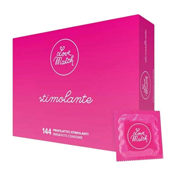 Love Match Stimolante prezervatyvai dėžutėse Love Match Stimolante Dezute sargiai