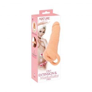 Nature Skin 2in1 Extension And Masturbator penio antgaliai, užmovai 1 Nature Skin 2in1 Extension and Masturbator Large mova peniui