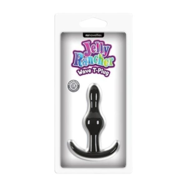 Jelly Rancher Wave T-Plug analinis žaislas 1 Jelly Rancher Wave T-Plug bangelėmis profiliuotas analinis plugas