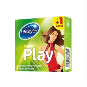 LifeStyles Play 3+1 vnt. 24 pak. prezervatyvai LifeStyles Play 3+1 vnt. 24 pak. prezervatyvų pakuotė
