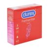 Durex Fetherlite Thin 3 vnt. prezervatyvai Durex Fetherlite Thin – plonesni prezervatyvai, dėžutė iš arti