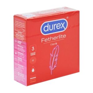Durex Fetherlite Thin 3 vnt. prezervatyvai Durex Fetherlite Thin &ndash; plonesni prezervatyvai, dėžutė i&scaron; arti