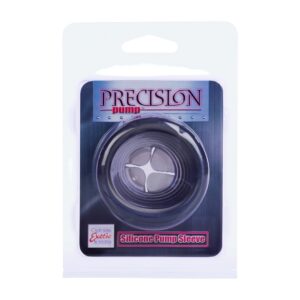 Precision Pump Silicone Pump Sleeve Black penio, vaginos pompa 1 Precision Pump Silicone Pump Sleeve – silikoninis manžetas vakuuminei penio pompai, vaizdas iš arti