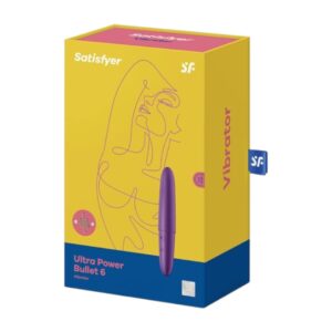 SATISFYER – ULTRA POWER BULLET 6 PURPLE vibratorius 1 atisfyer Ultra Power Bullet 6 Purple – mini „bullet“ vibratorius iš arti